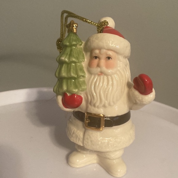 Lenox Merry Little Christmas Santa 4” Tall Porcelain Figurine Hanging Ornament - Picture 1 of 8